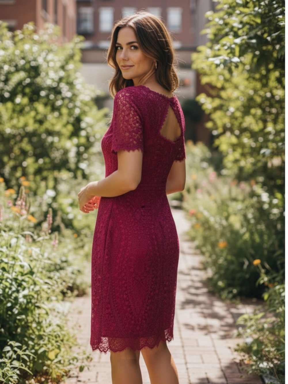 Emilio Pucci Burgundy Lace Mini Dress authentic